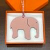 187 Factory Bag Charm Images Epsom Rose Sakura / Togo Rose Purple Elephant Charm