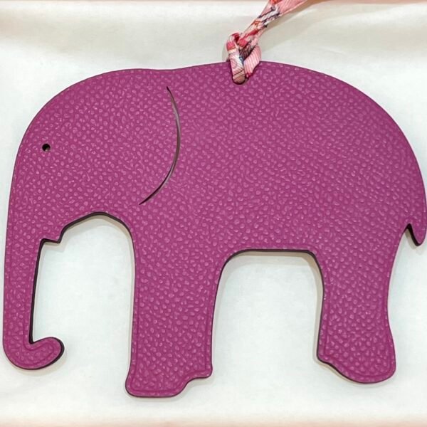 187 Factory Bag Charm Images Epsom Rose Sakura / Togo Rose Purple Elephant Charm