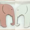 Taiwan 187 Factory Rose Sakura Epsom / Craie Togo Leather Elephant Bag Charms