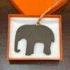 Saudi Arabia Riyadh 187 Factory Elephant Bag Charm Orange Togo / Etoupe Epsom Leather