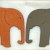 Saudi Arabia Riyadh 187 Factory Elephant Bag Charm Orange Togo / Etoupe Epsom Leather
