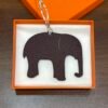 Full Handmade 187 Factory Elephant Bag Charm Epsom Blue Atoll / Togo Dark Coffee