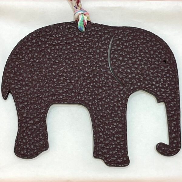 Full Handmade 187 Factory Elephant Bag Charm Epsom Blue Atoll / Togo Dark Coffee