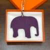 Hong Kong 187 Factory Elephant Charm Epsom Blue Paon / Togo Violet