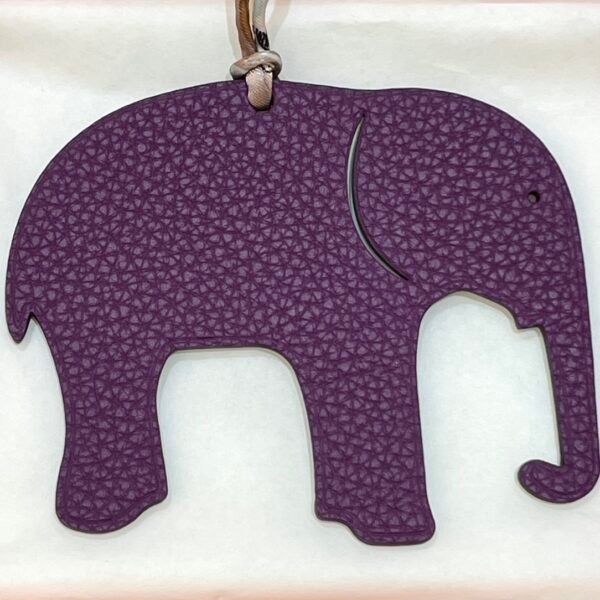 Hong Kong 187 Factory Elephant Charm Epsom Blue Paon / Togo Violet