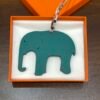Hong Kong 187 Factory Elephant Charm Epsom Blue Paon / Togo Violet