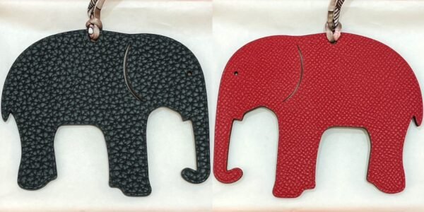 Australia Sydney 187 Factory Elephant Charm Epsom Rouge Casaque / Togo Noir