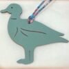 187 Factory Pigeon Bag Charm Epsom Blue Atoll / Togo Flamingo