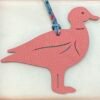 187 Factory Pigeon Bag Charm Epsom Blue Atoll / Togo Flamingo