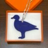 Hong Kong 187 Factory Blue Electric Epsom / Togo Vert Cypres Pigeon Charm