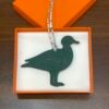Hong Kong 187 Factory Blue Electric Epsom / Togo Vert Cypres Pigeon Charm