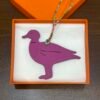 187 Factory Bag Charm Images Pigeon Charm Epsom Rose Purple / Togo Vert Bambou