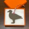 Korea Seoul 187 Factory Pigeon Charm Togo Leather Orange / Epsom Etoupe Grey