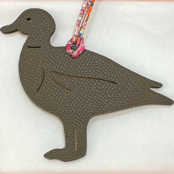 Korea Seoul 187 Factory Pigeon Charm Togo Leather Orange / Epsom Etoupe Grey