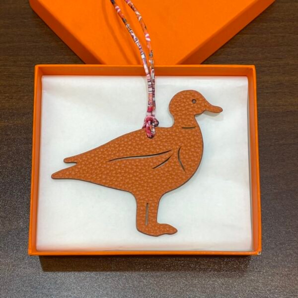 Korea Seoul 187 Factory Pigeon Charm Togo Leather Orange / Epsom Etoupe Grey