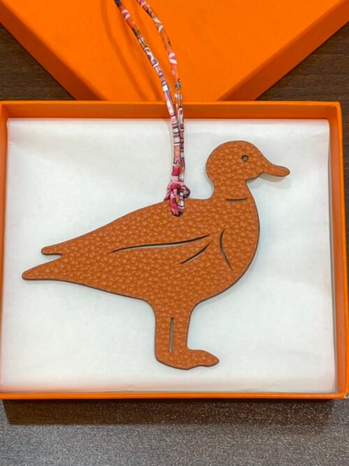 Korea Seoul 187 Factory Pigeon Charm Togo Leather Orange / Epsom Etoupe Grey