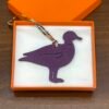 187 Factory Pigeon Bag Charm Price Togo Violet / Epsom Noir