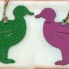 187 Factory Bag Charm Images Pigeon Charm Epsom Rose Purple / Togo Vert Bambou