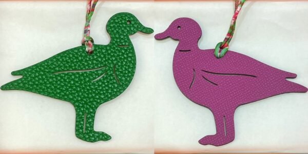 187 Factory Bag Charm Images Pigeon Charm Epsom Rose Purple / Togo Vert Bambou