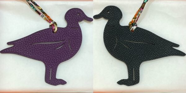 187 Factory Pigeon Bag Charm Price Togo Violet / Epsom Noir