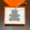 187 Factory Bag Charm Price Epsom Rose Crevette / Togo Zephyr Blue Bear Charm