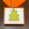 Hong Kong 187 Factory Epsom Leather Lime / Togo Leather Blue Saphir Bear Bag Charm