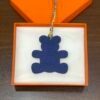 Hong Kong 187 Factory Epsom Leather Lime / Togo Leather Blue Saphir Bear Bag Charm