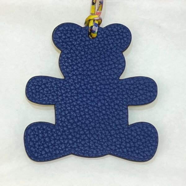 Hong Kong 187 Factory Epsom Leather Lime / Togo Leather Blue Saphir Bear Bag Charm