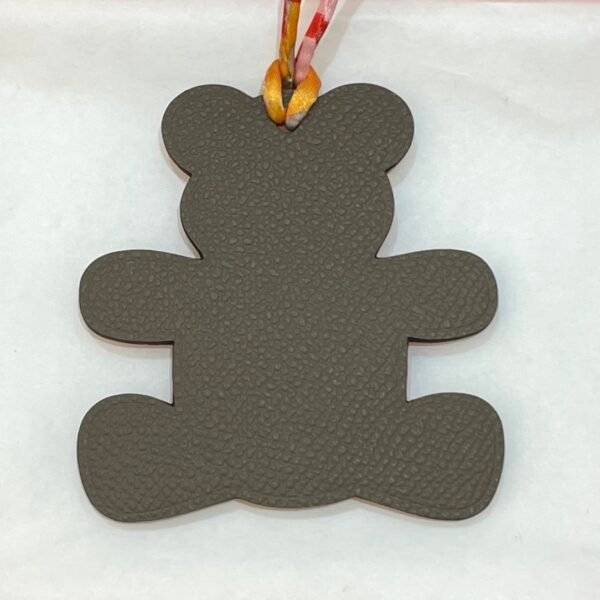 UK London 187 Factory Bear Charm Epsom Leather Etoupe Grey / Togo Leather Orange