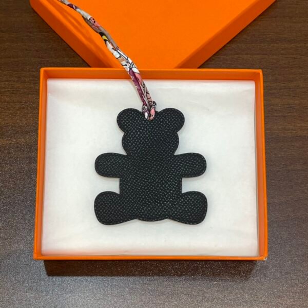 187 Factory Bear Charm Noir Epsom Leather / Violet Togo Leather