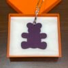 187 Factory Bear Charm Noir Epsom Leather / Violet Togo Leather