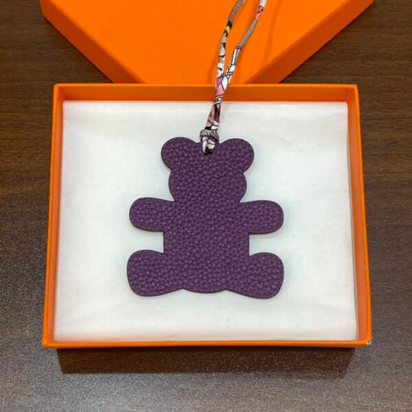 187 Factory Bear Charm Noir Epsom Leather / Violet Togo Leather