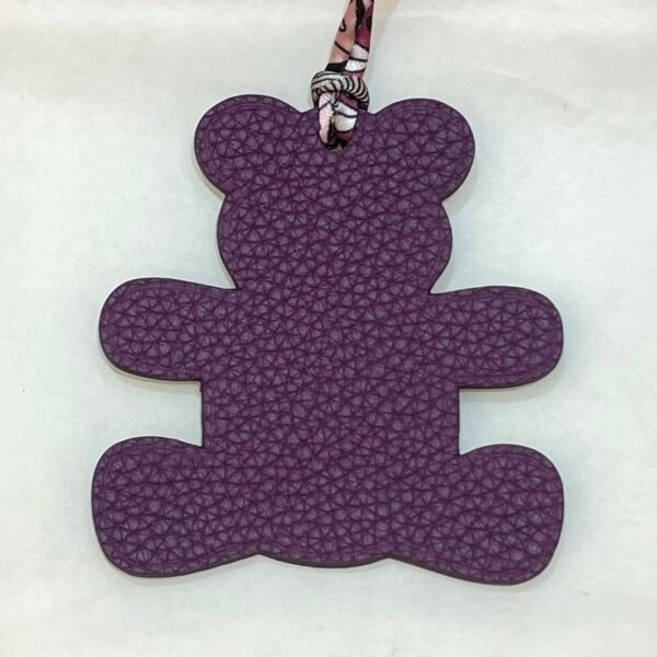 187 Factory Bear Charm Noir Epsom Leather / Violet Togo Leather