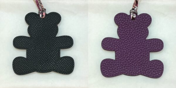187 Factory Bear Charm Noir Epsom Leather / Violet Togo Leather