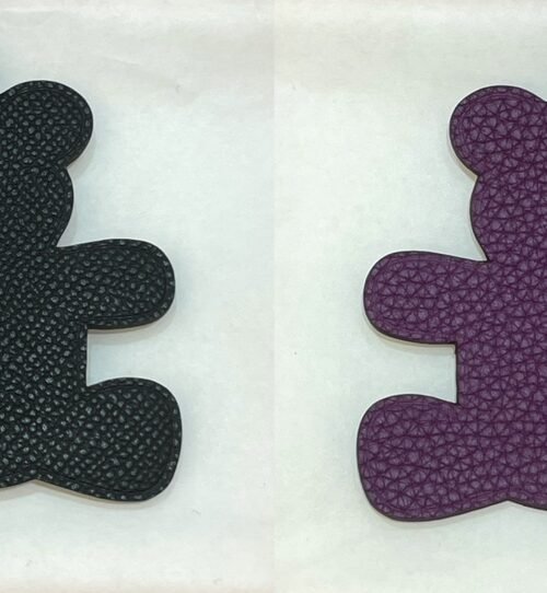 187 Factory Bear Charm Noir Epsom Leather / Violet Togo Leather