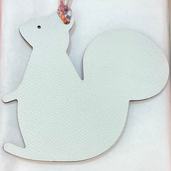 Hong Kong 187 Factory Big Squirrel Charm Rose Eglantine Togo / Craie Epsom Leather