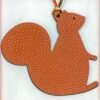 UK London 187 Factory Big Squirrel Charm Togo Feu Orange / Epsom Etoupe