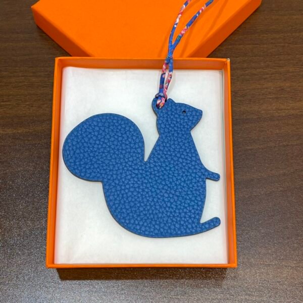 187 Factory Bag Charm Price Blue Azteque Togo / Gold Epsom Big Squirrel Charm