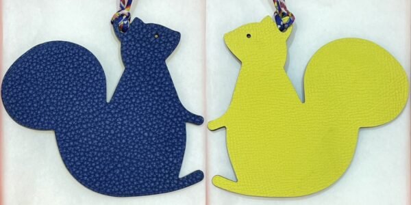 Hong Kong 187 Factory Big Squirrel Charm Togo Blue Saphir / Epsom Lime
