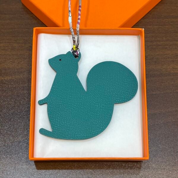 187 Factory Bag Charm Images Togo Leather Violet / Epsom Leather Blue Paon Big Squirrel Charm