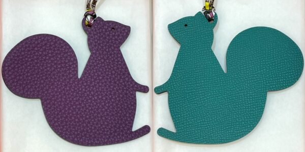 187 Factory Bag Charm Images Togo Leather Violet / Epsom Leather Blue Paon Big Squirrel Charm