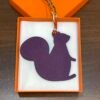 187 Factory Big Squirrel Bag Charm Violet Togo Leather / Nior Epsom Leather