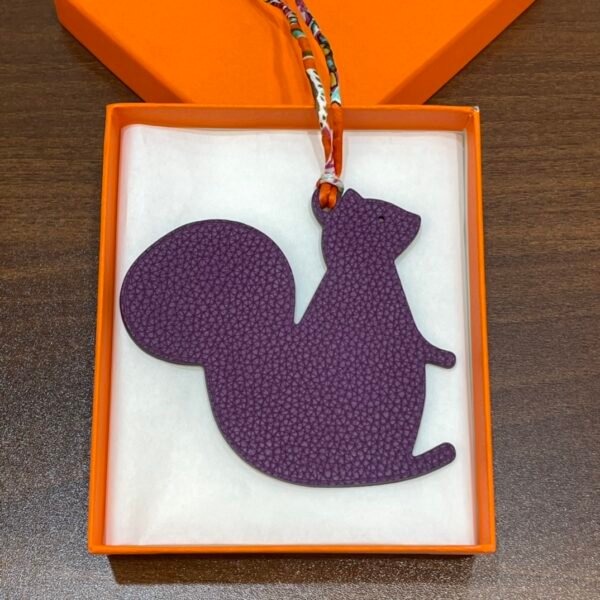 187 Factory Big Squirrel Bag Charm Violet Togo Leather / Nior Epsom Leather