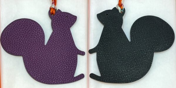 187 Factory Big Squirrel Bag Charm Violet Togo Leather / Nior Epsom Leather