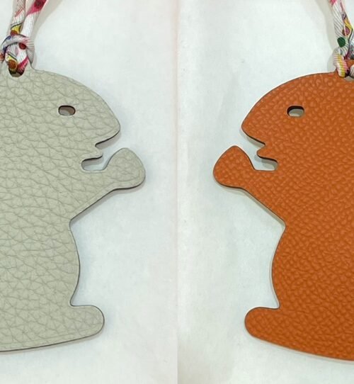 Saudi Arabia Riyadh 187 Factory Small Squirrel Charm Togo Craie / Epsom Orange