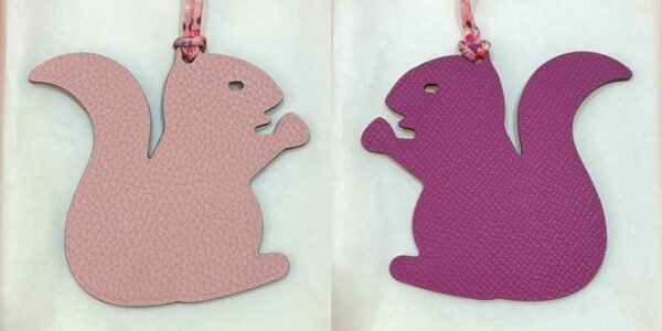 187 Factory Small Squirrel Bag Charm Togo Rose Sakura / Epsom Rose Purple