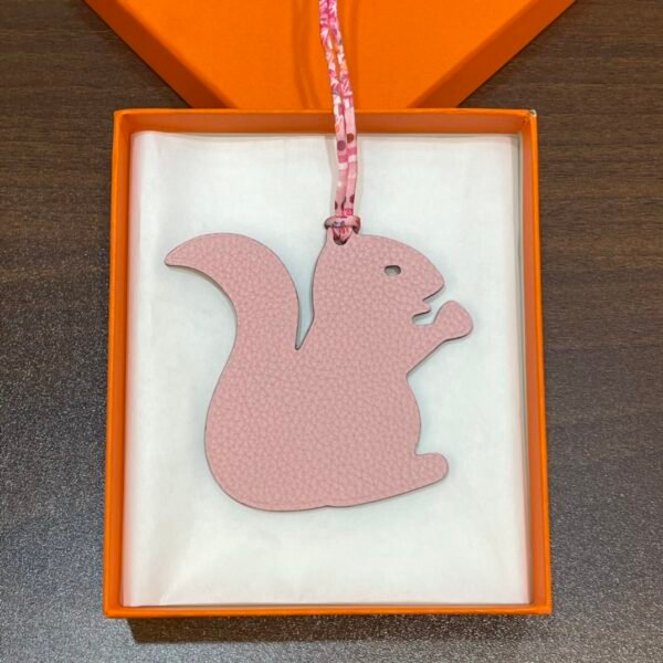 187 Factory Small Squirrel Bag Charm Togo Rose Sakura / Epsom Rose Purple