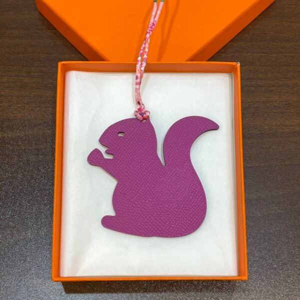 187 Factory Small Squirrel Bag Charm Togo Rose Sakura / Epsom Rose Purple