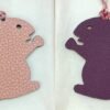 UK London 187 Factory Small Squirrel Charm Togo Rose Eglantine / Epsom Violet