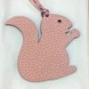 UK London 187 Factory Small Squirrel Charm Togo Rose Eglantine / Epsom Violet